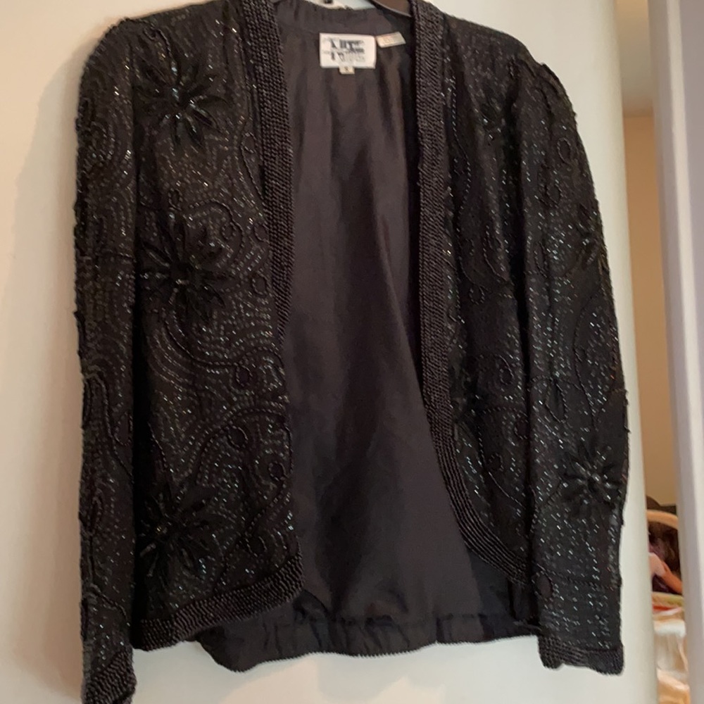 Vintage black sequin jacket